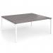 Connex Goal-Post 1800 x 1600 x 725mm Back to Back Desk (2 x 1800mm) - White Frame Grey Oak Top GCO1816-WH-GO