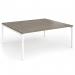 Connex Goal-Post 1800 x 1600 x 725mm Back to Back Desk (2 x 1800mm) - White Frame Nebraska Oak Top GCO1816-WH-NO
