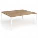 Connex Goal-Post 1800 x 1600 x 725mm Back to Back Desk (2 x 1800mm) - White Frame Oak Top GCO1816-WH-O