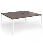 Connex Goal-Post 1800 x 1600 x 725mm Back to Back Desk (2 x 1800mm) - White Frame Walnut Top GCO1816-WH-W