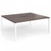 Connex Goal-Post 1800 x 1600 x 725mm Back to Back Desk (2 x 1800mm) - White Frame Walnut Top GCO1816-WH-W