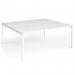 Connex Goal-Post 1800 x 1600 x 725mm Back to Back Desk (2 x 1800mm) - White Frame White Top GCO1816-WH-WH