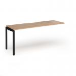 Connex Goal-Post 1800 x 600 x 725mm Single Add On Bay - Black Frame Beech Top GCO186-AB-K-B