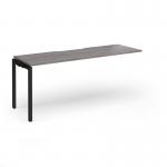 Connex Goal-Post 1800 x 600 x 725mm Single Add On Bay - Black Frame Grey Oak Top GCO186-AB-K-GO