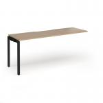 Connex Goal-Post 1800 x 600 x 725mm Single Add On Bay - Black Frame Kendal Oak Top GCO186-AB-K-KO