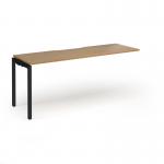 Connex Goal-Post 1800 x 600 x 725mm Single Add On Bay - Black Frame Oak Top GCO186-AB-K-O