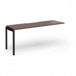 Connex Goal-Post 1800 x 600 x 725mm Single Add On Bay - Black Frame Walnut Top GCO186-AB-K-W