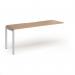 Connex Goal-Post 1800 x 600 x 725mm Single Add On Bay - Silver Frame Beech Top GCO186-AB-S-B