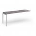 Connex Goal-Post 1800 x 600 x 725mm Single Add On Bay - Silver Frame Grey Oak Top GCO186-AB-S-GO