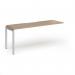 Connex Goal-Post 1800 x 600 x 725mm Single Add On Bay - Silver Frame Kendal Oak Top GCO186-AB-S-KO