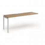 Connex Goal-Post 1800 x 600 x 725mm Single Add On Bay - Silver Frame Oak Top GCO186-AB-S-O