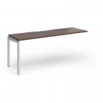 Connex Goal-Post 1800 x 600 x 725mm Single Add On Bay - Silver Frame Walnut Top GCO186-AB-S-W