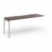 Connex Goal-Post 1800 x 600 x 725mm Single Add On Bay - Silver Frame Walnut Top GCO186-AB-S-W