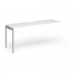 Connex Goal-Post 1800 x 600 x 725mm Single Add On Bay - Silver Frame White Top GCO186-AB-S-WH