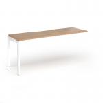 Connex Goal-Post 1800 x 600 x 725mm Single Add On Bay - White Frame Beech Top GCO186-AB-WH-B