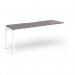 Connex Goal-Post 1800 x 600 x 725mm Single Add On Bay - White Frame Grey Oak Top GCO186-AB-WH-GO