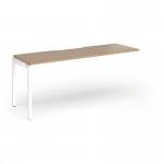 Connex Goal-Post 1800 x 600 x 725mm Single Add On Bay - White Frame Kendal Oak Top GCO186-AB-WH-KO