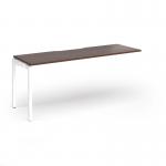 Connex Goal-Post 1800 x 600 x 725mm Single Add On Bay - White Frame Walnut Top GCO186-AB-WH-W