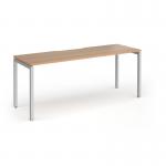 Connex Goal-Post 1800 x 600 x 725mm Single Desk - Silver Frame Beech Top GCO186-S-B