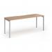 Connex Goal-Post 1800 x 600 x 725mm Single Desk - Silver Frame Beech Top GCO186-S-B
