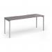 Connex Goal-Post 1800 x 600 x 725mm Single Desk - Silver Frame Grey Oak Top GCO186-S-GO