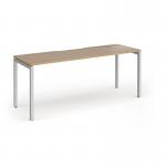 Connex Goal-Post 1800 x 600 x 725mm Single Desk - Silver Frame Kendal Oak Top GCO186-S-KO