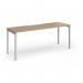 Connex Goal-Post 1800 x 600 x 725mm Single Desk - Silver Frame Kendal Oak Top GCO186-S-KO