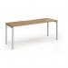 Connex Goal-Post 1800 x 600 x 725mm Single Desk - Silver Frame Oak Top GCO186-S-O