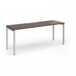 Connex Goal-Post 1800 x 600 x 725mm Single Desk - Silver Frame Walnut Top GCO186-S-W