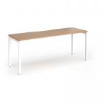 Connex Goal-Post 1800 x 600 x 725mm Single Desk - White Frame Beech Top GCO186-WH-B
