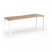 Connex Goal-Post 1800 x 600 x 725mm Single Desk - White Frame Beech Top GCO186-WH-B