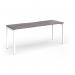 Connex Goal-Post 1800 x 600 x 725mm Single Desk - White Frame Grey Oak Top GCO186-WH-GO