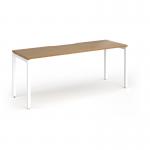 Connex Goal-Post 1800 x 600 x 725mm Single Desk - White Frame Oak Top GCO186-WH-O