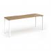 Connex Goal-Post 1800 x 600 x 725mm Single Desk - White Frame Oak Top GCO186-WH-O