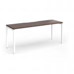 Connex Goal-Post 1800 x 600 x 725mm Single Desk - White Frame Walnut Top GCO186-WH-W