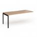 Connex Goal-Post 1800 x 800 x 725mm Single Add On Bay - Black Frame Beech Top GCO188-AB-K-B