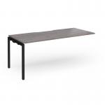 Connex Goal-Post 1800 x 800 x 725mm Single Add On Bay - Black Frame Grey Oak Top GCO188-AB-K-GO