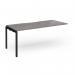 Connex Goal-Post 1800 x 800 x 725mm Single Add On Bay - Black Frame Grey Oak Top GCO188-AB-K-GO
