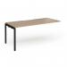 Connex Goal-Post 1800 x 800 x 725mm Single Add On Bay - Black Frame Kendal Oak Top GCO188-AB-K-KO