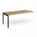 Connex Goal-Post 1800 x 800 x 725mm Single Add On Bay - Black Frame Oak Top GCO188-AB-K-O
