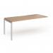 Connex Goal-Post 1800 x 800 x 725mm Single Add On Bay - Silver Frame Beech Top GCO188-AB-S-B