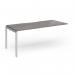 Connex Goal-Post 1800 x 800 x 725mm Single Add On Bay - Silver Frame Grey Oak Top GCO188-AB-S-GO