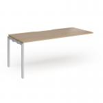 Connex Goal-Post 1800 x 800 x 725mm Single Add On Bay - Silver Frame Kendal Oak Top GCO188-AB-S-KO