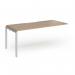 Connex Goal-Post 1800 x 800 x 725mm Single Add On Bay - Silver Frame Kendal Oak Top GCO188-AB-S-KO