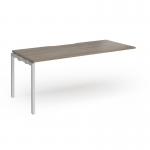 Connex Goal-Post 1800 x 800 x 725mm Single Add On Bay - Silver Frame Nebraska Oak Top GCO188-AB-S-NO