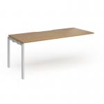Connex Goal-Post 1800 x 800 x 725mm Single Add On Bay - Silver Frame Oak Top GCO188-AB-S-O