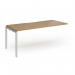 Connex Goal-Post 1800 x 800 x 725mm Single Add On Bay - Silver Frame Oak Top GCO188-AB-S-O
