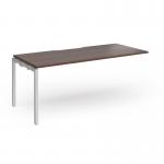 Connex Goal-Post 1800 x 800 x 725mm Single Add On Bay - Silver Frame Walnut Top GCO188-AB-S-W