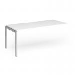 Connex Goal-Post 1800 x 800 x 725mm Single Add On Bay - Silver Frame White Top GCO188-AB-S-WH