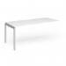 Connex Goal-Post 1800 x 800 x 725mm Single Add On Bay - Silver Frame White Top GCO188-AB-S-WH